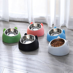 Elevated Cat Bowl – 400ml Stainless Steel & PP Raised Feeding Bowl to Prevent Neck Strain in Cats