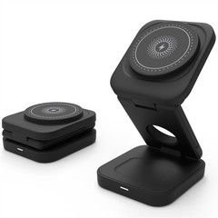3-in-1 Foldable Wireless Charger – 30W Magnetic Fast Charging Station for iPhone, Apple Watch & AirPods