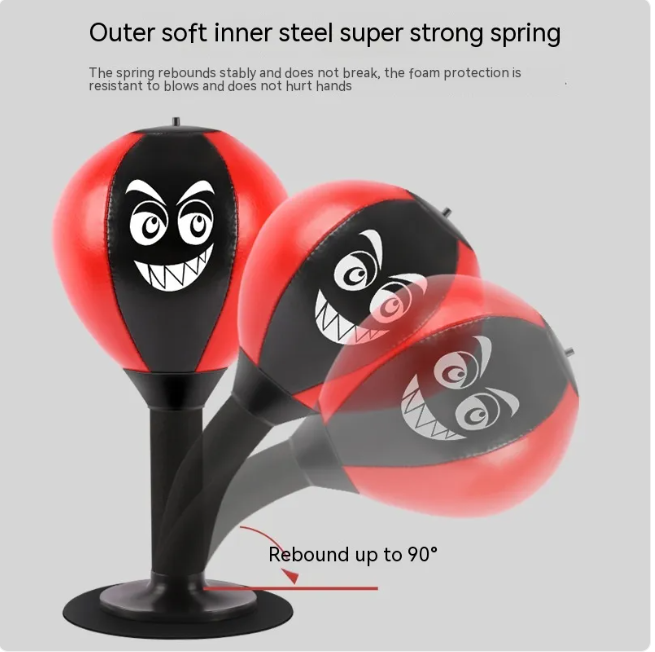 Punch Pal Desktop Speed Ball – Kids & Adults Stress Relief Punching Bag with Vent Ball & Tire Pump for Home Fitness