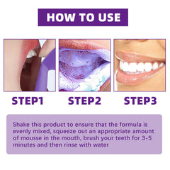 V34 Tooth Cleaning Mousse – Whitening Foaming Mousse to Remove Yellow Stains & Promote Healthy Gums for a Brighter Smile