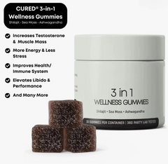 Shilajit 3-in-1 Gummies for Men – Ashwagandha, Shilajit & Zinc Supplement for Male Vitality, Energy & Wellness Support