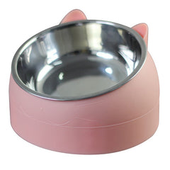 Elevated Cat Bowl – 400ml Stainless Steel & PP Raised Feeding Bowl to Prevent Neck Strain in Cats