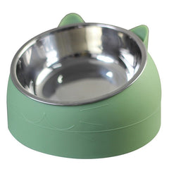 Elevated Cat Bowl – 400ml Stainless Steel & PP Raised Feeding Bowl to Prevent Neck Strain in Cats