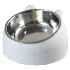 Elevated Cat Bowl – 400ml Stainless Steel & PP Raised Feeding Bowl to Prevent Neck Strain in Cats