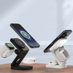 3-in-1 Foldable Wireless Charger – 30W Magnetic Fast Charging Station for iPhone, Apple Watch & AirPods