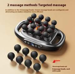 Deep Tissue Muscle Massage Gun with 8 & 16 Interchangeable Heads – 30 Speed Settings for Full Body Relief
