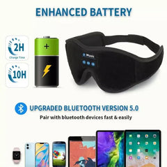 3D Bluetooth Sleep Eye Mask with Stereo Speakers – Wireless Music & Total Blackout for Ultimate Relaxation & Better Sleep
