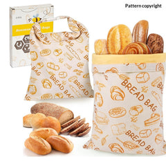 Cotton Linen Bread Bag – Breathable Reusable Bread Storage Bag with Snap Closure & TPU Drawstring for Fresh Homemade Bread