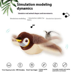 Flapping Bird Cat Toy – USB Rechargeable Interactive Indoor Cat Toy with Realistic Wing Motion for Exercise & Mental Stimulation