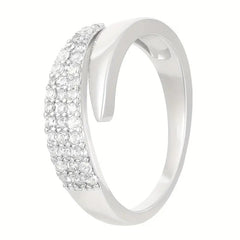 Elegant Adjustable Sparkle Ring – Multi-Row Sparkling Stone Luxury Statement Ring for Women