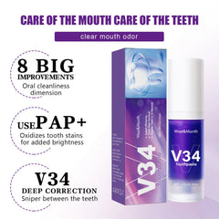 V34 Tooth Cleaning Mousse – Whitening Foaming Mousse to Remove Yellow Stains & Promote Healthy Gums for a Brighter Smile