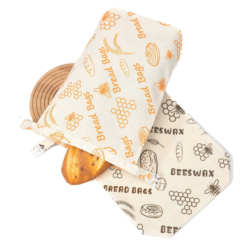 Cotton Linen Bread Bag – Breathable Reusable Bread Storage Bag with Snap Closure & TPU Drawstring for Fresh Homemade Bread