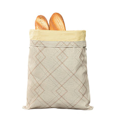 Cotton Linen Bread Bag – Breathable Reusable Bread Storage Bag with Snap Closure & TPU Drawstring for Fresh Homemade Bread